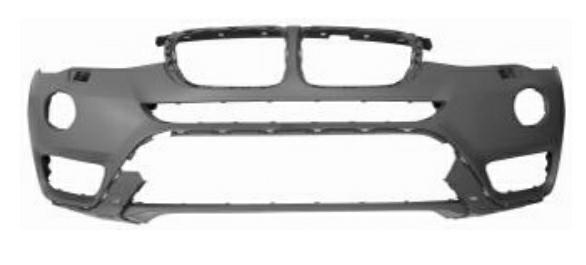 PARAURTI ANTERIORE PRIMERIZZATO C/FENDINEBBIA LED+LAVAFARI+PA+TRACCIA TELECAMERA PER BMW X3 F25 01/2014> [OE 51117389899]