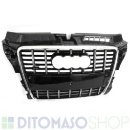 GRIGLIA RADIATORE CROMATA-NERA C/PDC C/PORTATARGA PER AUDI A3 07/2008> OE 8P0853651MT94