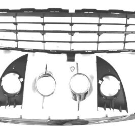 KIT GRIGLIE PARAURTI ANTERIORE C/MODANATURA CROMATA PER RENAULT SCENIC 11/2006>02/2009 OE 7701477302