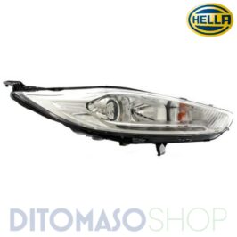 FARO DX H7-H1 C/MOTORINO ELETTRICO+DRL A LED PER FORD FIESTA 01/2013> PARABOLA CROMATA- HELLA [OE 1857446]