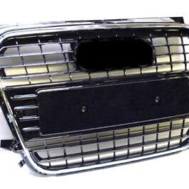 GRIGLIA RADIATORE NERA LUCIDA+CORNICE CROMATA PER AUDI A1 09/2010> OE 8X0853651AT94