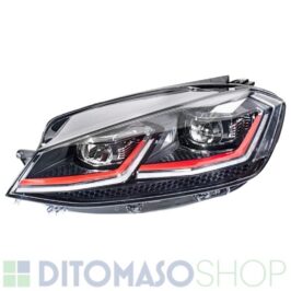 FARO SINISTRO FULL LED FBL C/CORNICE DRL ROSSA PER VW GOLF 7 GTI 11/2016> OE 5GG941059A