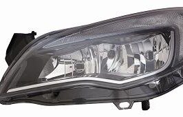 FARO SX 2H7 NERO C/BORDO CROMATO+MOTORINO ELETTRICO DRL PER OPEL ASTRA J 01/2010> [OE 1216728]