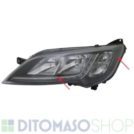FARO SINISTRO 2H7 C/DRL A LED+MOTORINO CORNICI NERE PER PER CITROEN JUMPER 01/2014> FIAT DUCATO 01/2014> OPEL MOVANO 11/2021>