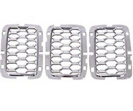 KIT INSERTI SATINATI 7 PEZZI GRIGLIA RADIATORE PER JEEP GRAND CHEROKEE 04/2016> [OE 6NZ02SZ7AA]