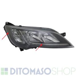 FARO DESTRO 2H7 C/DRL A LED+MOTORINO CORNICI NERE PER PER CITROEN JUMPER 01/2014> FIAT DUCATO 01/2014> OPEL MOVANO 11/2021> PEUGEOT BOXER 01/2014>