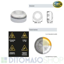 LUCE DI SEGNALAZIONE SOS 360&Acirc;&deg; C/FUNZ LUCE GIALLA E BIANCA