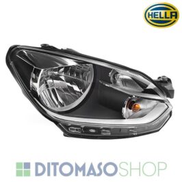 FARO DX H4 NERO C/PROFILO CROMATO C/MOTORINO ELETTRICO PER VW UP 01/2012>04/2016  HELLA [OE 1S1941016L]