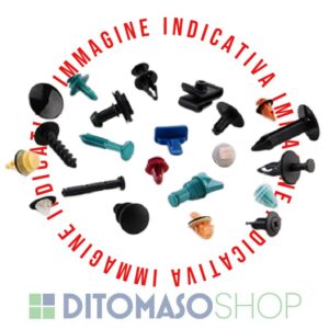 KIT CLIPS FISSAGGIO PANNELLO PORTA ANTERIORE DX-SX ALFA 147-GRANDE PUNTO-PUNTO-PANDA-STILO-DAILY-PER LANCIA Y-INTERSTAR-MOVANO-MASCOTTE-MASTER