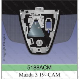 PARABREZZA INCAPSULATO VERDE ACUSTICO RISCALDATO SENSORE+CAMERA+DISPLAY+VIN PER MAZDA 3 01/2019> OE BHPT63900