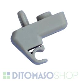 Gancio aletta parasole grigio destro e sinistro per Alfa Romeo MiTo dal 04/2008 in poi, cod. GX99X, ricambio auto ditomasoshop