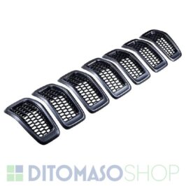 Griglia radiatore con cornice nero noise originale per Jeep Cherokee dal 05/2018 in poi, OE K6AZ88RNWAB, cod. 67P06, ricambio auto ditomasoshop