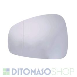 Vetro specchio retrovisore sinistro ASF termico con piastra per Alfa Romeo Stelvio dal 01/2017 in poi, cod. W6GHF, ricambio auto ditomasoshop